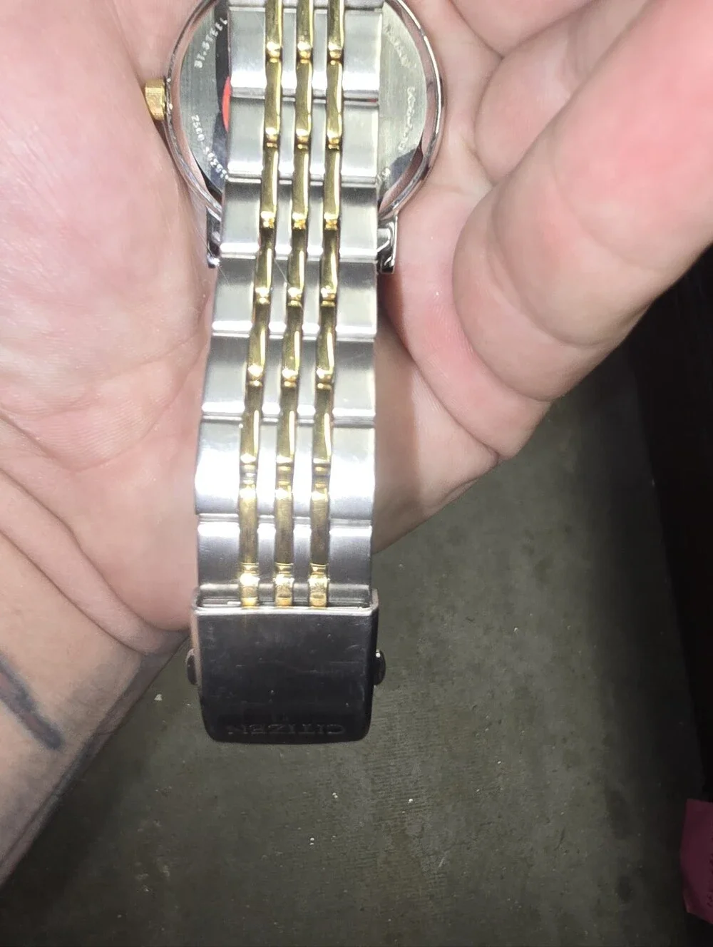 Citizen Two-Tone Black Dial Men’s Watch with Gold Accents